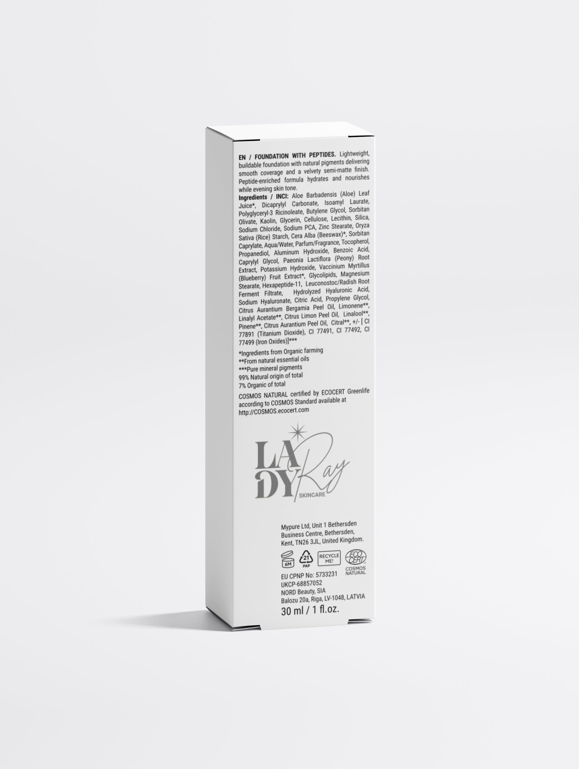 Lady Ray Foundation with Peptides,  25 Medium Warm