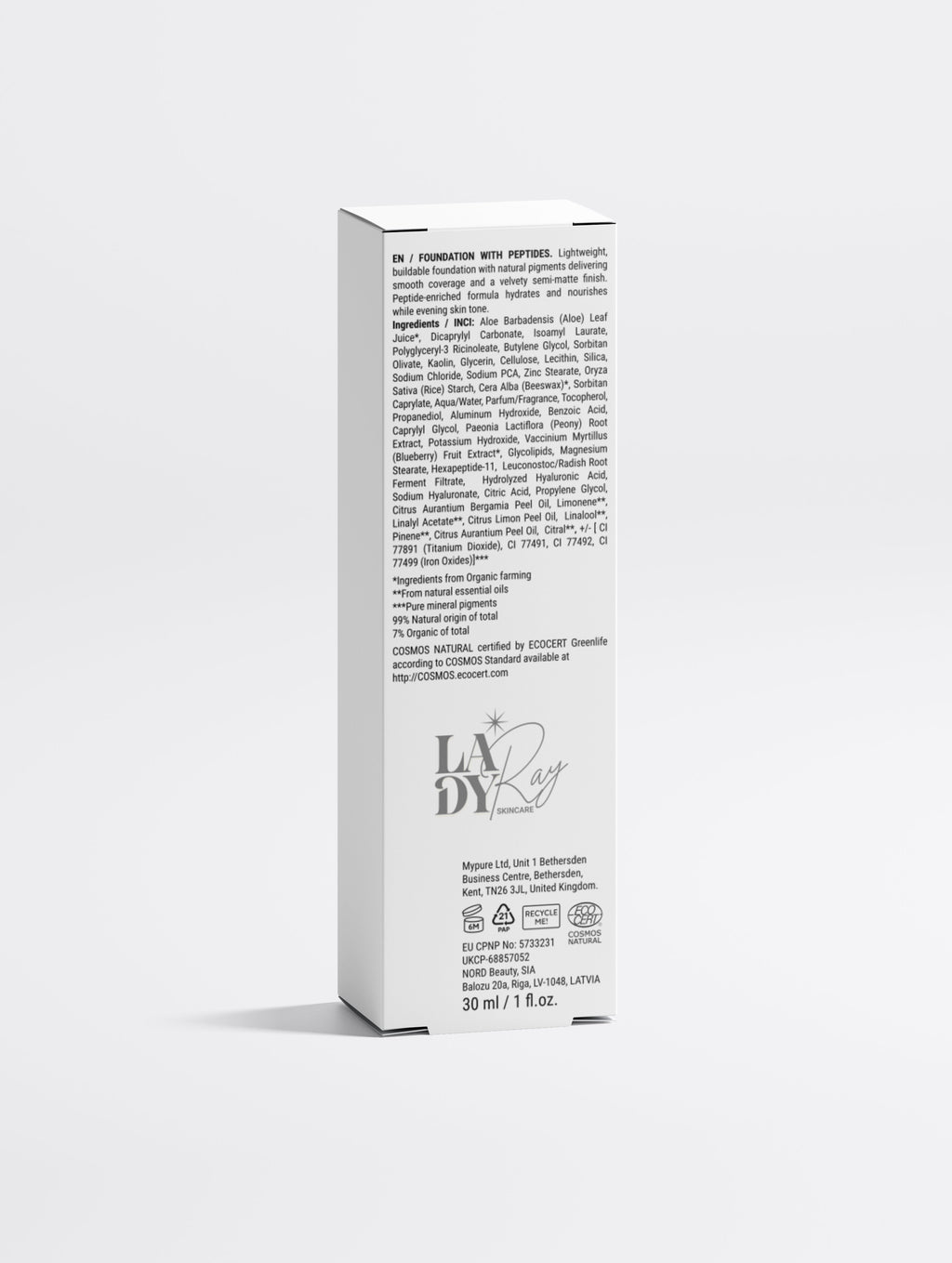 Lady Ray Foundation with Peptides, 30 Tan Neutral